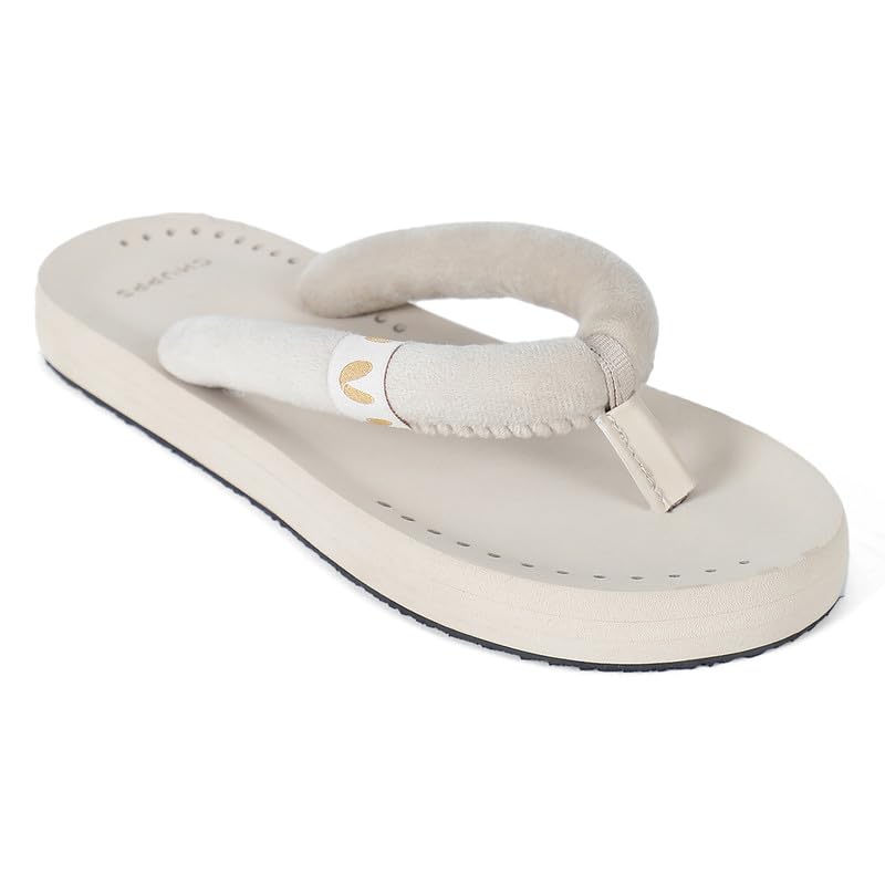 CHUPPS Plush Beige Drift Orthopedic Slippers | Soft Footpharma Footbed | Breathable Ventilation Holes | Lightweight Flip Flops | Anti-Skid Chappals for Everyday For Womens - Image 4