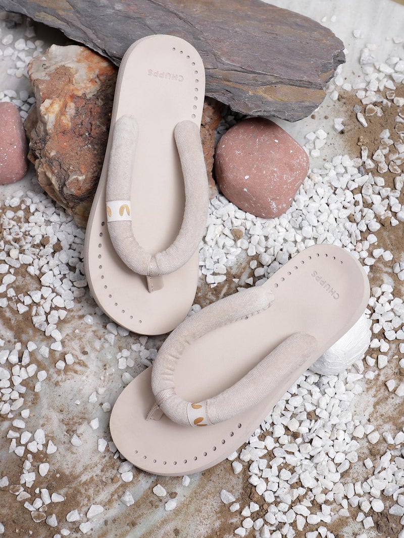 CHUPPS Plush Beige Drift Orthopedic Slippers | Soft Footpharma Footbed | Breathable Ventilation Holes | Lightweight Flip Flops | Anti-Skid Chappals for Everyday For Womens - Image 3