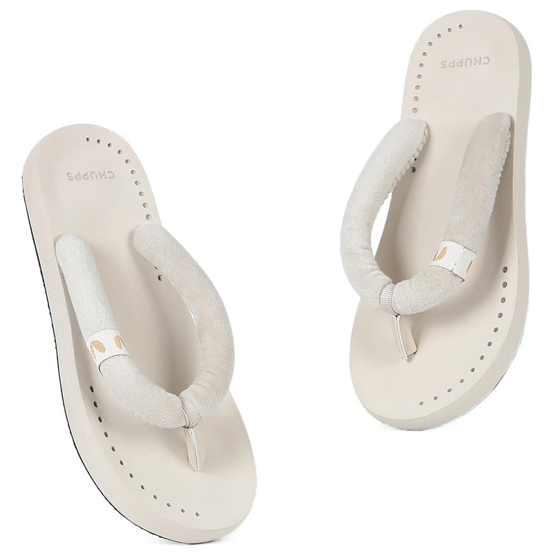 CHUPPS Plush Beige Drift Orthopedic Slippers | Soft Footpharma Footbed | Breathable Ventilation Holes | Lightweight Flip Flops | Anti-Skid Chappals for Everyday For Womens - Image 1