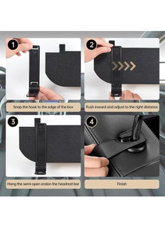CARONIC 1 Pcs Vehicle Multifunctional Storage Box, Car Back Seat Organizer and Storage with 2 Drink Cup Holder, Premium PU Leather Universal Hanging Car Seat Back Organizer Black Color  - Image 3