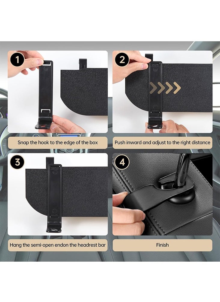 CARONIC 1 Pcs Vehicle Multifunctional Storage Box, Car Back Seat Organizer and Storage with 2 Drink Cup Holder, Premium PU Leather Universal Hanging Car Seat Back Organizer Black Color  - Image 3