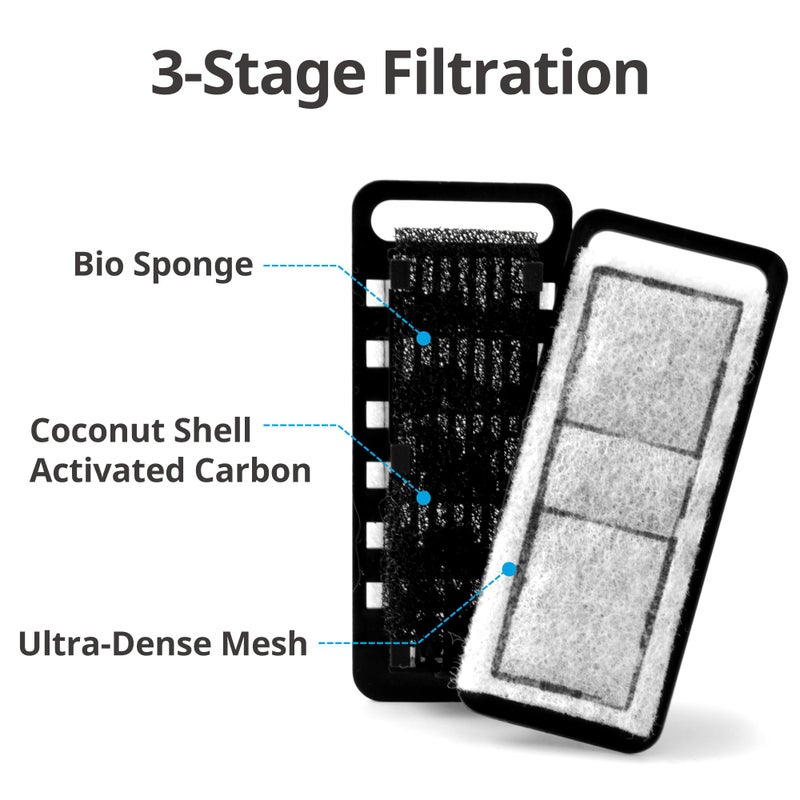 NICREW Slim Aquarium Filter Cartridges (6 pcs) with Intake Sponges (2 pcs) - Image 4
