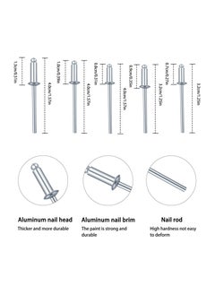 CMGTYYD 120 Pcs Aluminum Blind Rivets Assortment Kit, 6 Sizes M3.2 x 7, M3.2 x 9, M3.2 x 11, M4 x 8, M4 x 10, M4 x 13, Flange Rivets, Pop Rivets for Kayak, Boat, Marine  - Image 4
