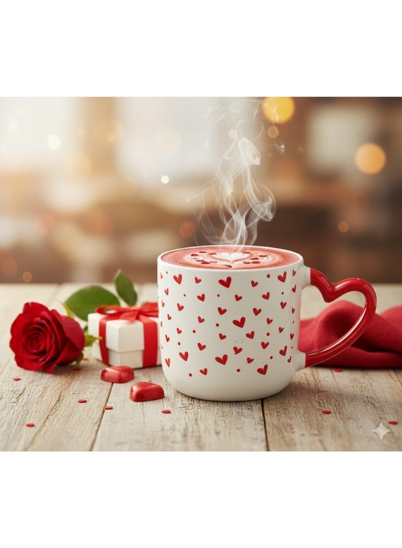 Romantic Heart Porcelain Mug Set - 3 Pieces for Cappuccino, Coffee, and Valentine's Day - Image 4
