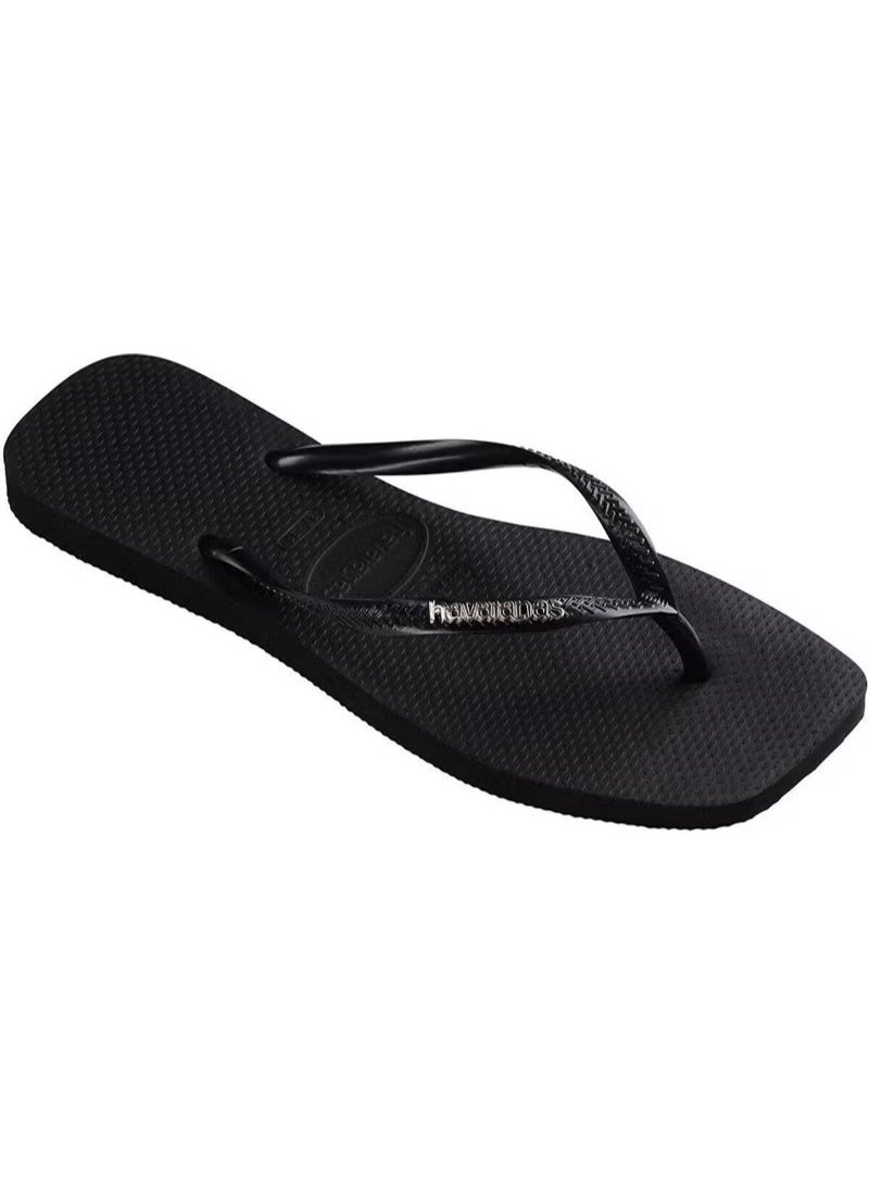 Havaianas Hav. Square Logo Metallic Black/silver 41/42 Women's Black Slippers 4148257-2976 - Image 2