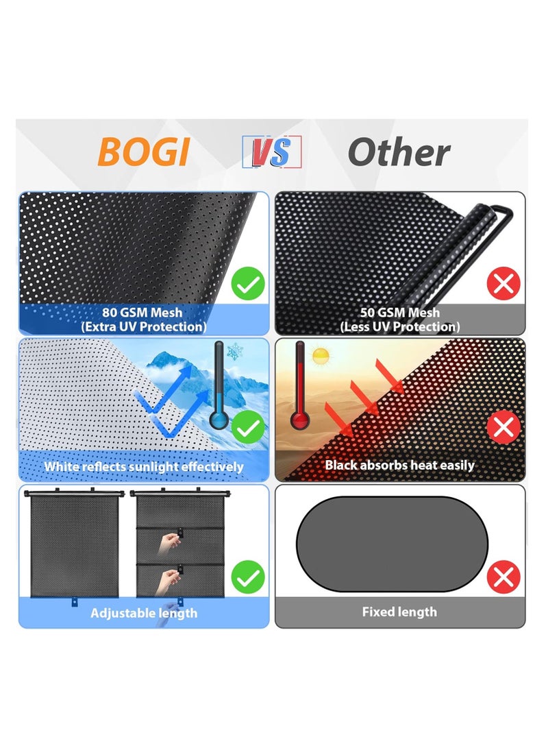 Universal Retractable Car Side Window Sun Shades Roller Shades for Kids and Pets Privacy Protection Car Window Blinds - Image 3