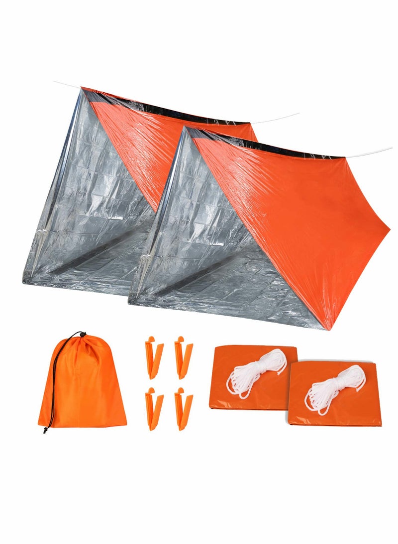 Excefore Emergency Tent, 2 Set Survival Emergency Shelter, 2 Person, Resistant and Ultra Lightweight Life Tent - Image 1