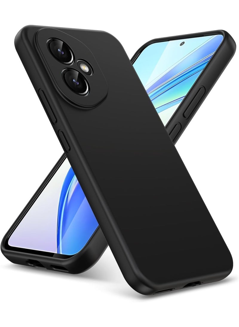 Muzz Honor 400 Lite Back Cover | Matte Soft Silicon Flexible | Camera Bump Protection | All Side Shock Proof Rubberised Back Case Cover for Honor 400 Lite Black - Image 1