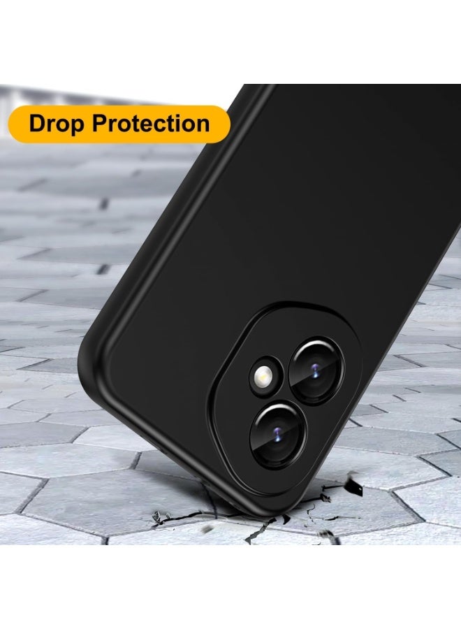 Muzz Honor 400 Lite Back Cover | Matte Soft Silicon Flexible | Camera Bump Protection | All Side Shock Proof Rubberised Back Case Cover for Honor 400 Lite Black - Image 4