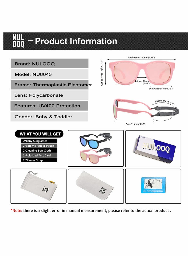 SYOSI Flexible Polarized Baby Sunglasses with Adjustable Strap for Toddler Newborn Infant Age 0-24 Months, 100% UV Protection - Image 4