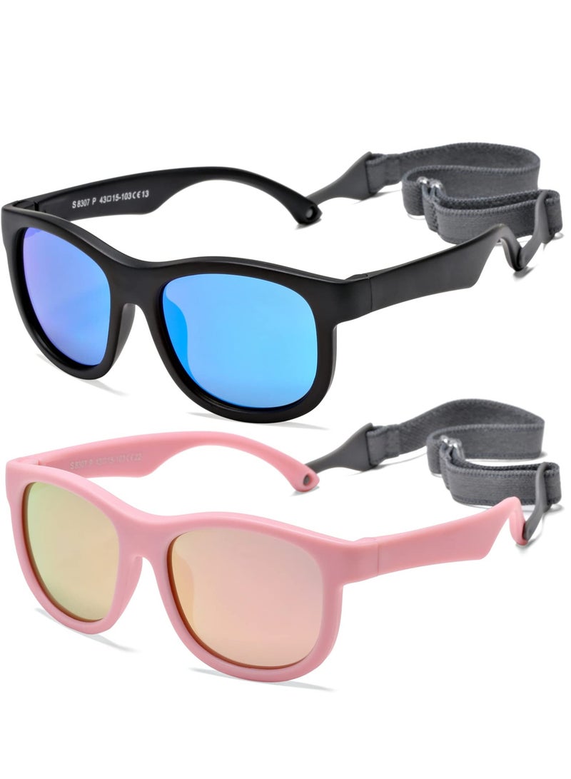 SYOSI Flexible Polarized Baby Sunglasses with Adjustable Strap for Toddler Newborn Infant Age 0-24 Months, 100% UV Protection - Image 1