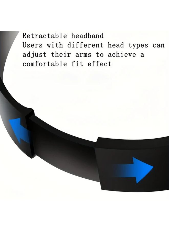 High Quality Wired Headset With Microphone 3.5mm Curved Plug Retractable Headband Black Fashionable Metal Trim Rotatable Earplugs High Definition Sound Quality For Music Recording Studio - Image 4