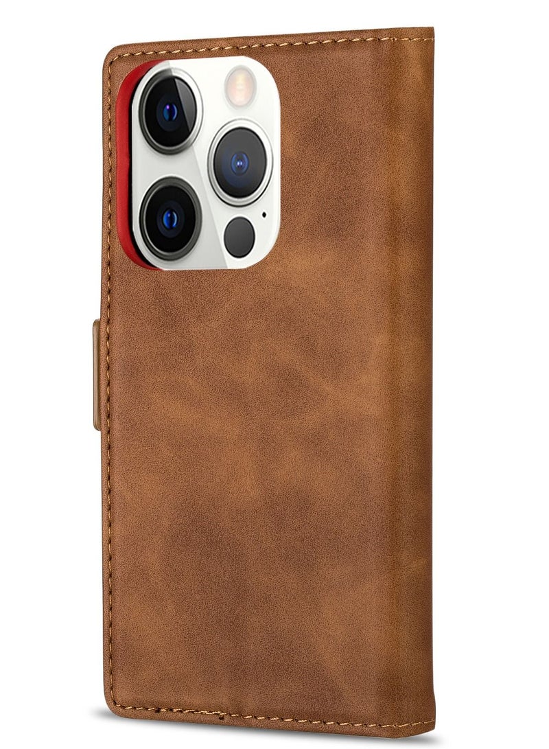 Suteni Flip Cover Leather Protective Hidden Card Slots Phone Case for iPhone - Image 2