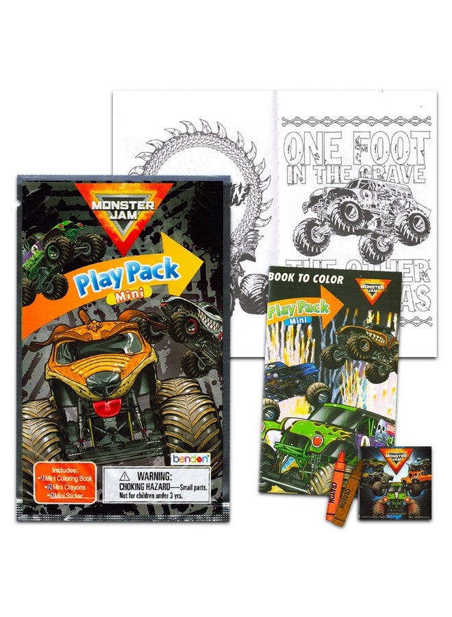 Bendon Monster Jam Mini Party Favors Set For Kids Bundle With 24 Mini Monster Jam Grab N Go Play Packs With Coloring Pages Stickers And More (Monster Jam Birthday Party Supplies) - Image 3