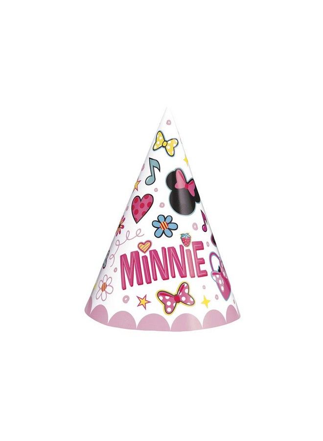 Unique Iconic Minnie Mouse Party Cone Hats One Size 8 Pcs - Image 1