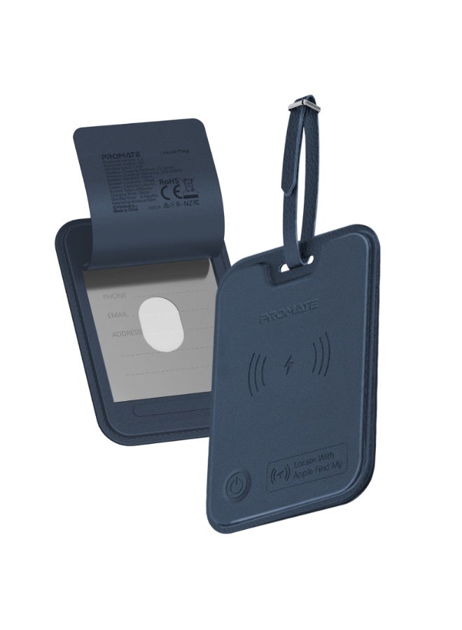 بروميت علامة أمتعة ذكية من الجلد من بروميت مضادة للفقدان مع خاصية تتبع Apple Find My Tracker، وحماية RFID، وشحن لاسلكي، وتنبيه 90 ديسيبل، وبطارية تدوم 6 أشهر، وتصميم نحيف ومتين، وبلوتوث 5.2 لأجهزة Apple فقط - Image 3