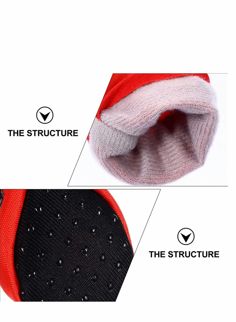 Reflective Dog Boots with Adjustable Straps Non Slip & Breathable Rubber Bottom Paw Protection for Small Dogs and Puppies Red 4 Pcs - Image 4