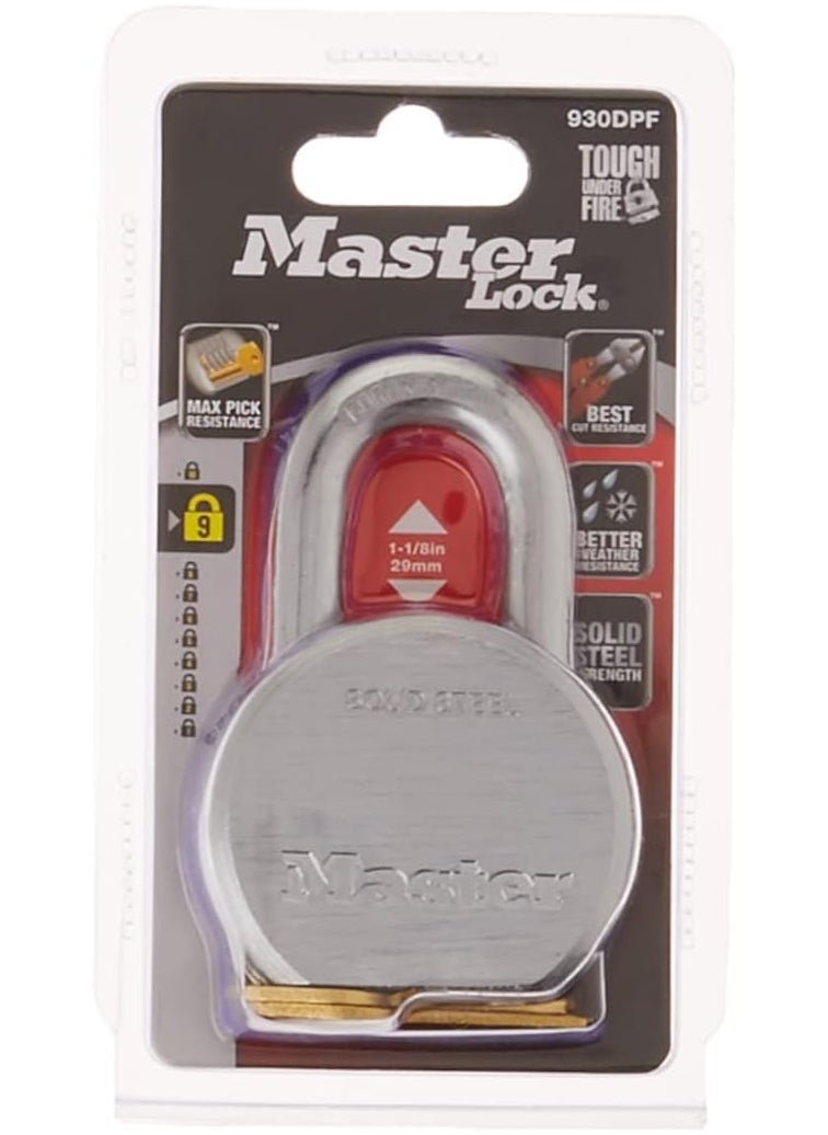 Master Lock Master Lock Padlock, Solid Steel Lock, 2-1/2 in. Wide, 930DPF  - Image 2