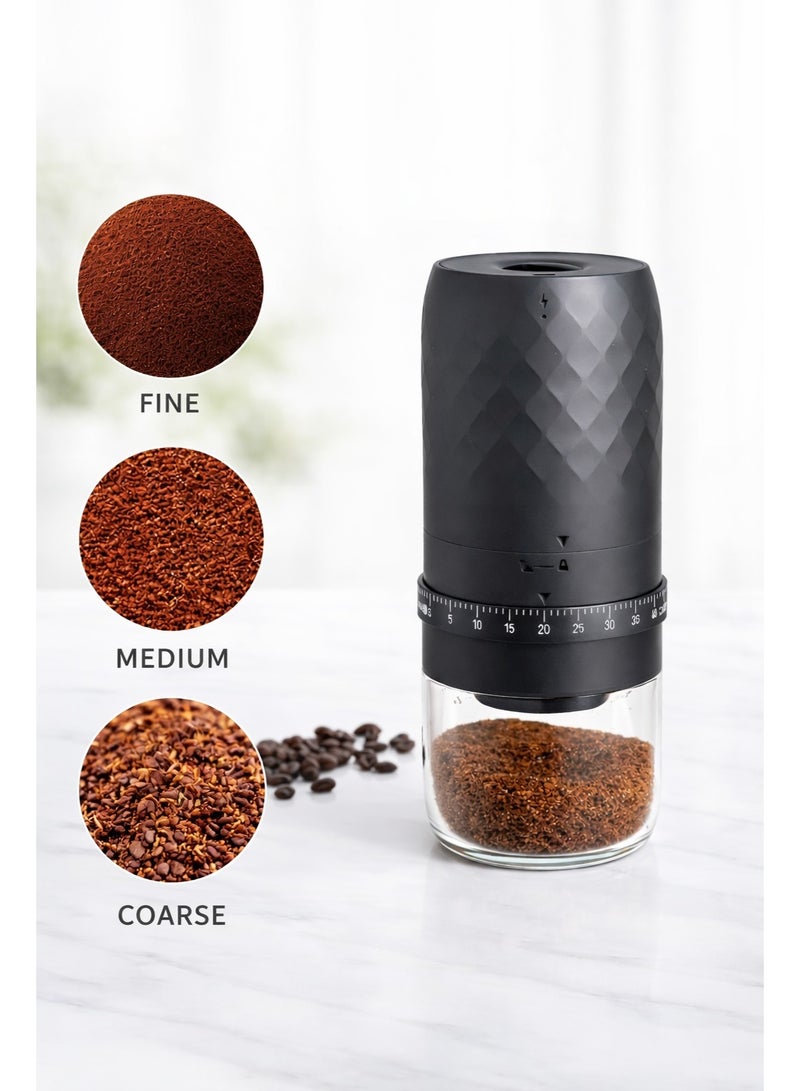 Portable Coffee Grinder with 40 Adjustable Settings – 1800mAh Rechargeable Coffee Bean Grinder, Conical Ceramic Burr, 35g Capacity, Compact Electric Grinder for Espresso, Travel, Camping & Office - Image 2