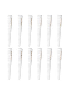 Allegro Combs Allegro Combs 450 Tapered Hair Cutting Combs 12Count Set 7Inch ProfessionalGrade Ideal for Barbers Stylists White 