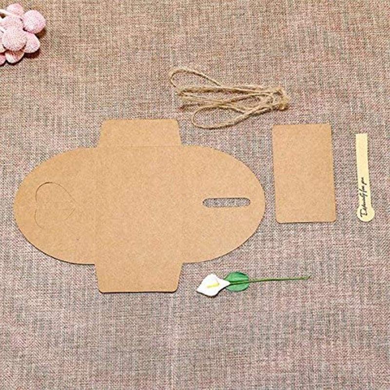 JOHOUSE 50PCS Brown Gift Card Envelopes with Dried Flowers- 4.2" x 2.9" Mini Envelops with Heart Clasp for Women, Wedding,Birthday, Baby Showers, Invitation Wish Card, Graduation - Image 5