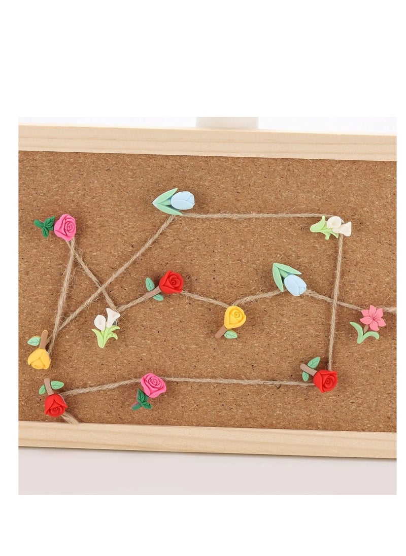 Generic 50Pcs Flower Push Pins Decorative Push Pins Decorative Cute Thumb Tacks Floret Thumbtacks for Corkboard Bulletin Board Office Home Corkboard Hanging Posters Photo Wall Map  - Image 5
