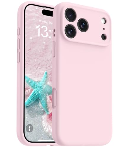 OTOFLY Magnetic for iPhone 17 Pro Max CaseCompatible with MagsafeClassic Liquid Silicone Mobile Phone CaseIntegrated Camera Control ButtonAntiScratch Microfiber Lining Chalk Pink - Image 1