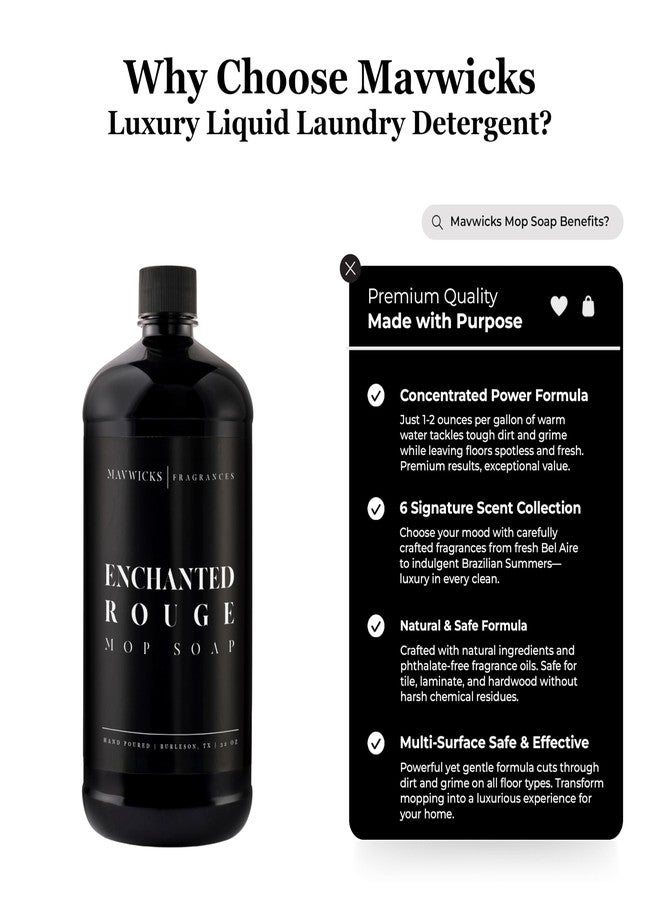 Mavwicks Fragrances - Luxury Mop Soap (Enchanted Rouge) 32 Oz – Enchanted Rouge Scented Floor Cleaner for Mopping – Pet Safe, Best Smelling Mop Detergent for All Surfaces - Image 2