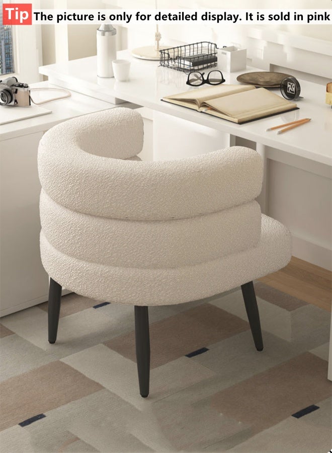 Kutis Metal Sofa Chair  Makeup Chair Dining Chair For Bedroom Living room Polyester Pink 47 x 34 x 66 cm. - Image 2