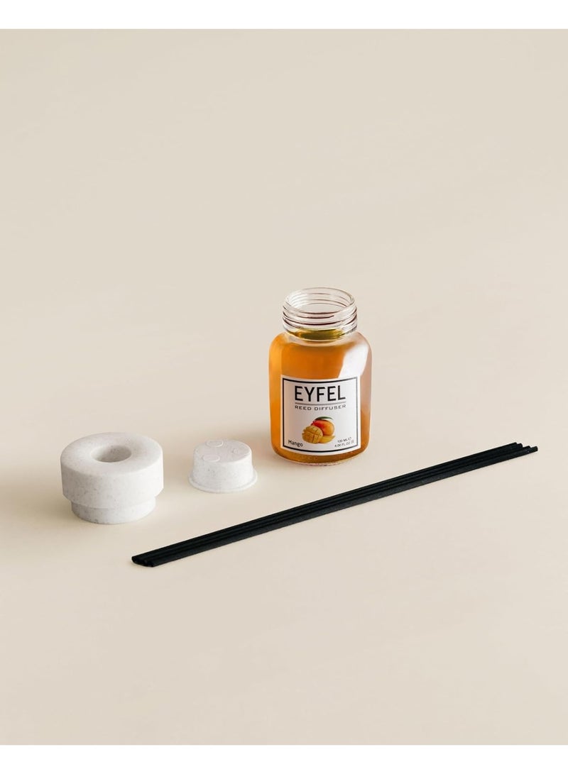 EYFEL EYFEL Mango Reed Diffuser, 120ml | Premium Eau de Parfum Home Fragrance | Sweet & Fruity Aroma for Home & Office - Image 3