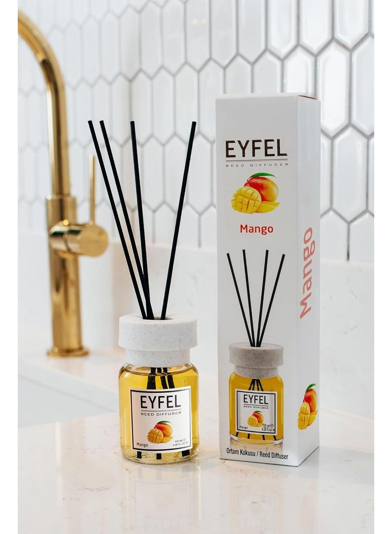 EYFEL EYFEL Mango Reed Diffuser, 120ml | Premium Eau de Parfum Home Fragrance | Sweet & Fruity Aroma for Home & Office - Image 4