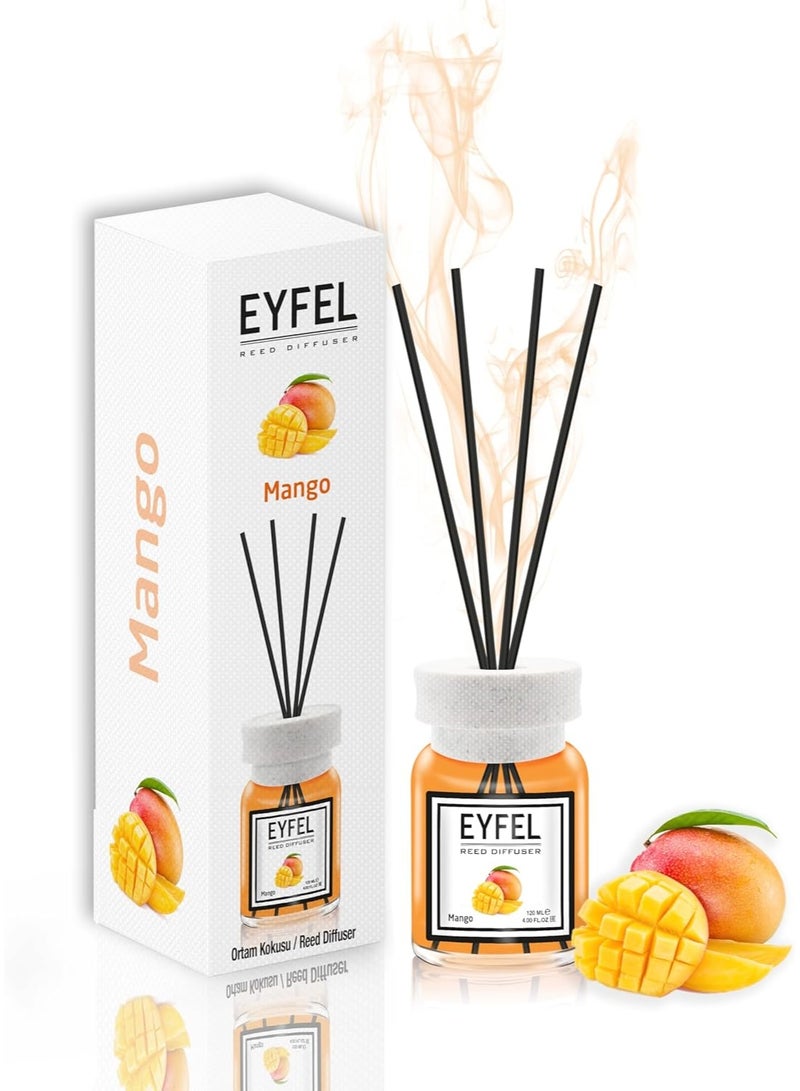 EYFEL EYFEL Mango Reed Diffuser, 120ml | Premium Eau de Parfum Home Fragrance | Sweet & Fruity Aroma for Home & Office - Image 1