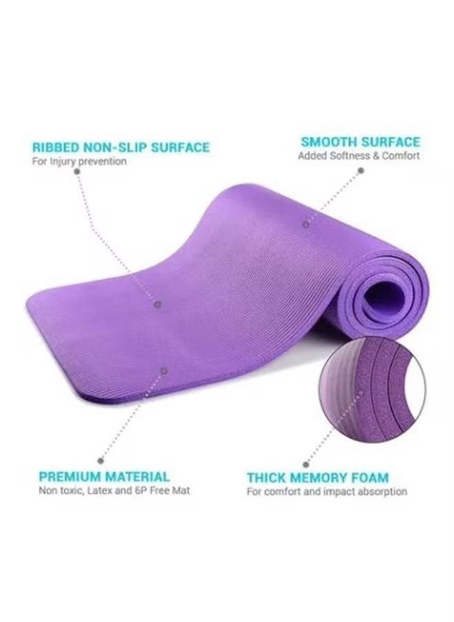 Taimi Pack of 2 Anti-Tear Yoga Mat With Carrying Strap 183X61X1cm Purple  - Image 4
