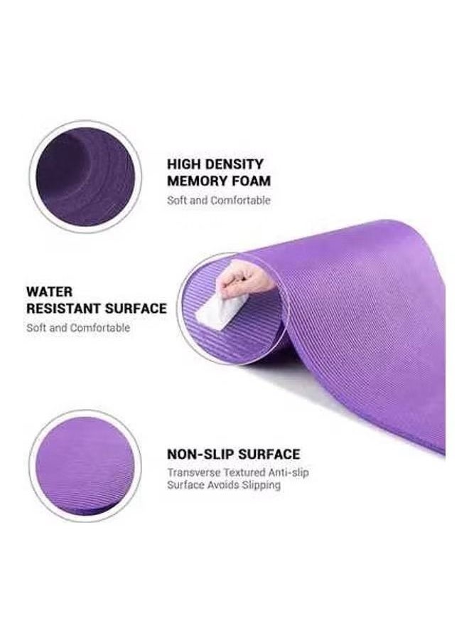 Taimi Pack of 2 Anti-Tear Yoga Mat With Carrying Strap 183X61X1cm Purple  - Image 3