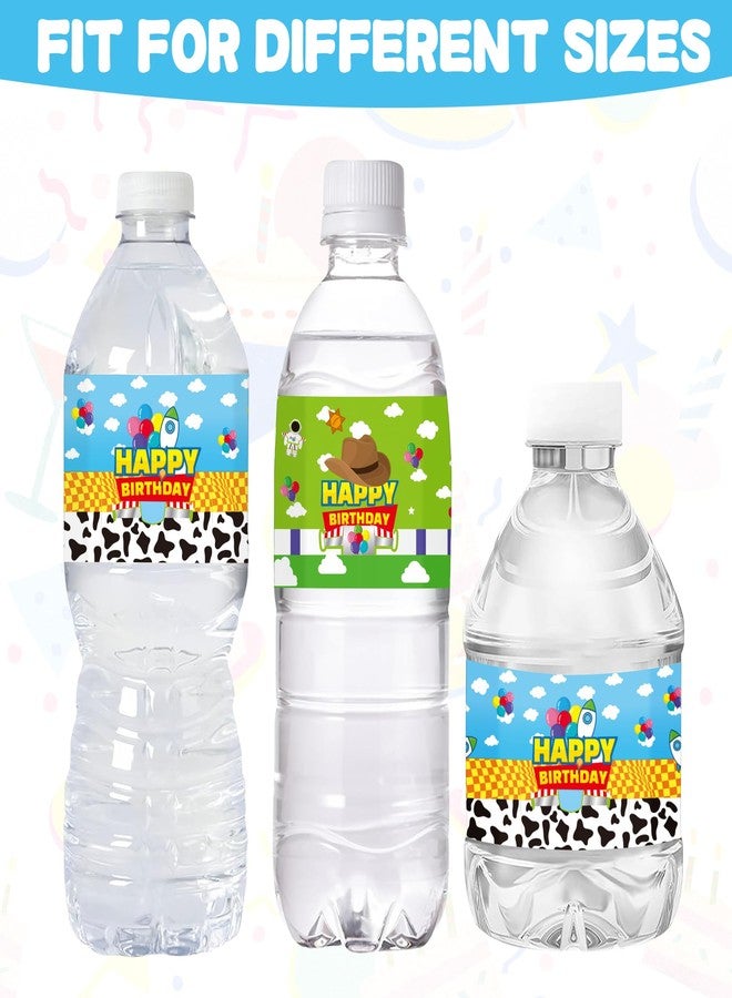 CHENRINDECO 24 Pcs Cartoon Story Water Bottle Labels Toy Inspired Party Birthday Decorations for Toy Themed Birthday Party Supplies - Image 4