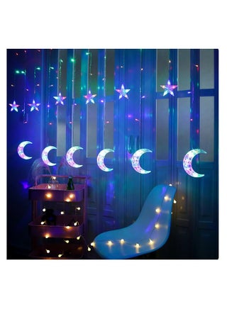Curtain String Light Moon Star Pentagram Lamp Multicolor