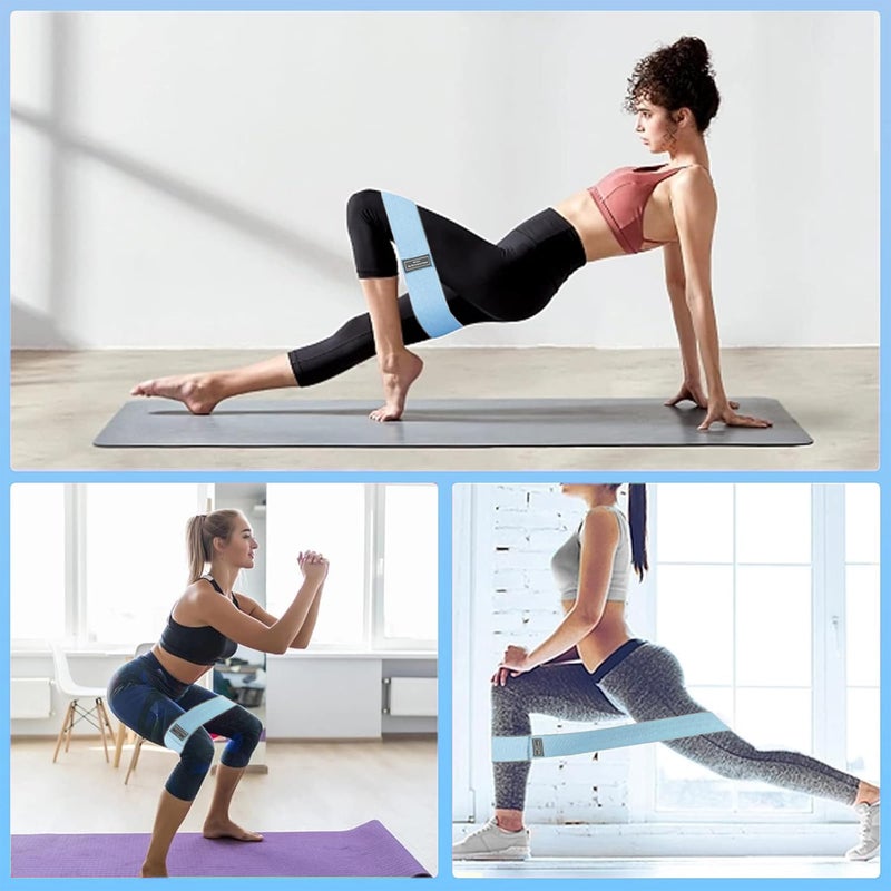 DICYWUDI Fabric Resistance Bands for Working Out, 6Pack Non-Slip Exercise Bands for Women and Men, Fabric Booty Bands for Home, Fitness, Pilates, Stretching - Image 5
