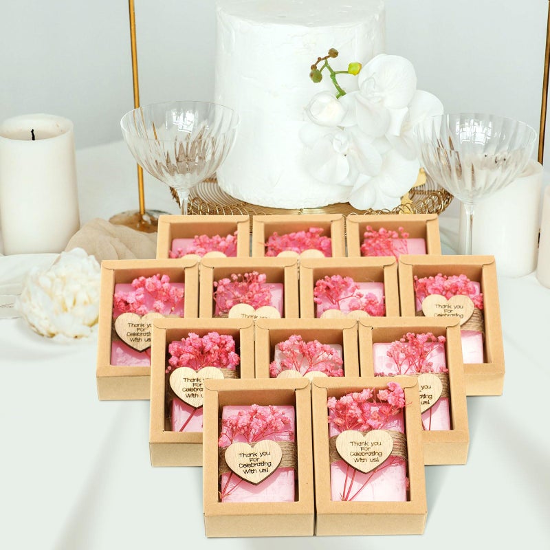 Demissle 30 Pcs Mini Scented Soap Party Favor Gifts Baby Shower Favors Handmade Flower Soap Party Favors Gift for Guests with Thank You Tag for Bridal Wedding Gender Reveal Engagement Souvenirs(Pink) - Image 5