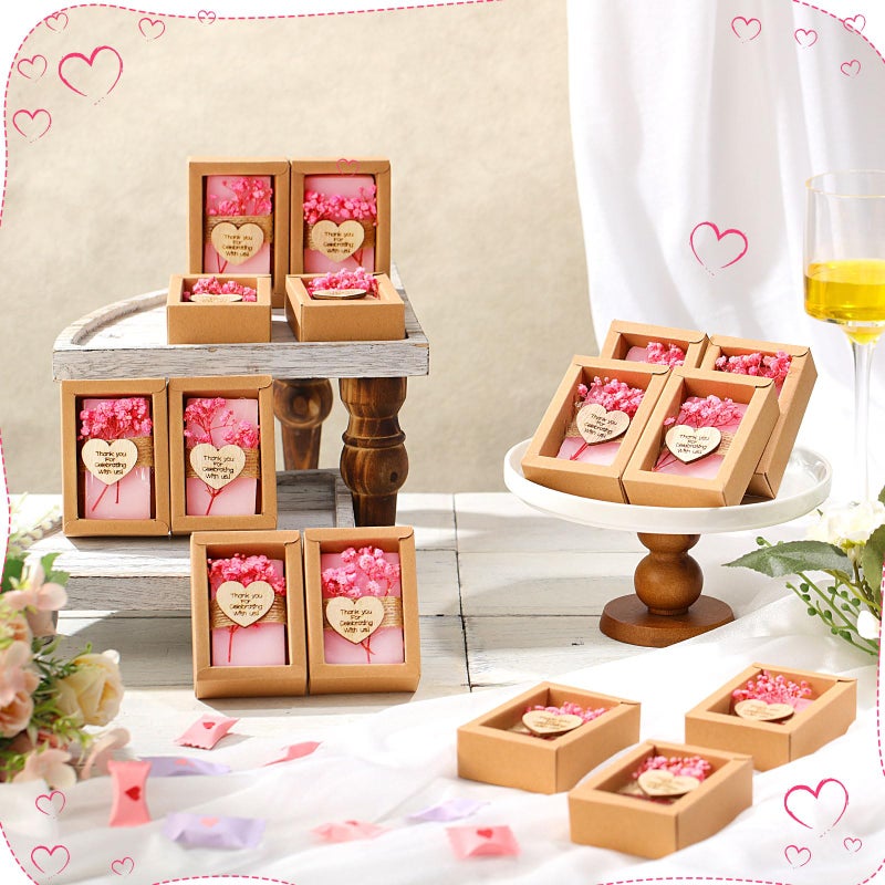 Demissle 30 Pcs Mini Scented Soap Party Favor Gifts Baby Shower Favors Handmade Flower Soap Party Favors Gift for Guests with Thank You Tag for Bridal Wedding Gender Reveal Engagement Souvenirs(Pink) - Image 4