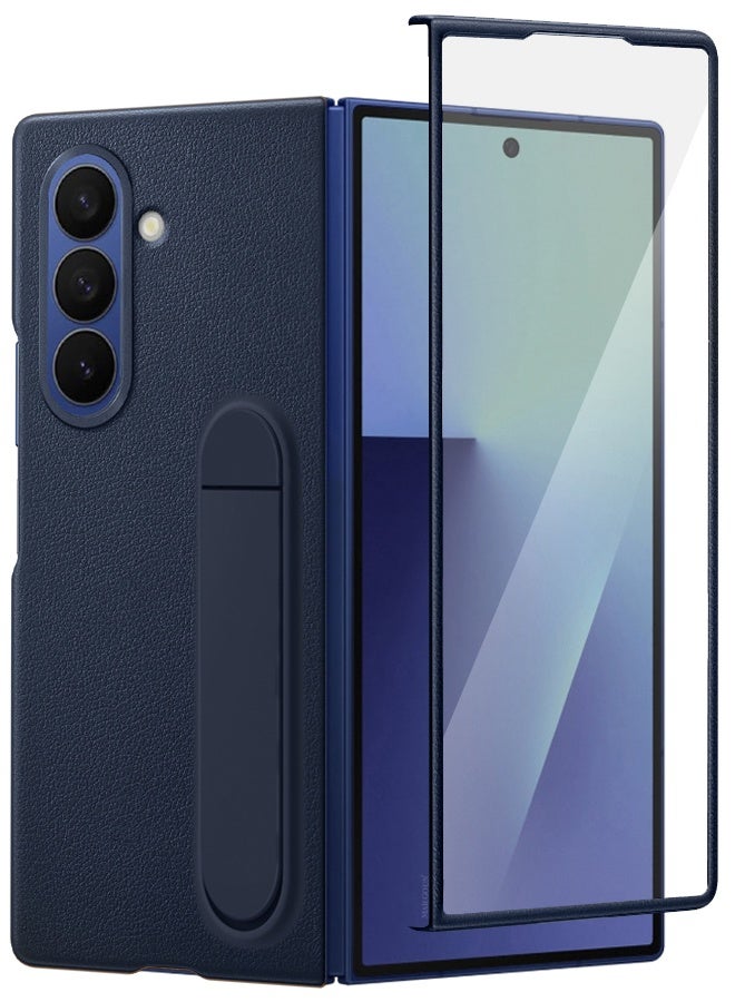 CATANES Leather Case Cover for Samsung Galaxy Z Fold 7, Kindsuit Case Slim and sleek with Secure Hand Grip - Dark Blue  - Image 5