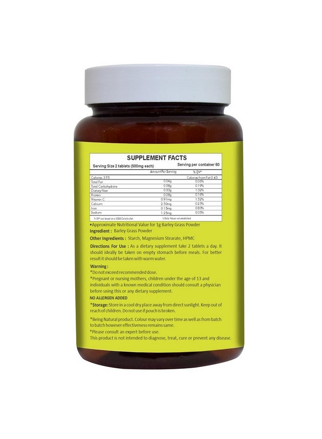 HERBAL HILLS أقراص عشب الشعير من هيربال هيلز 120 حبة صديقة للنباتيين سوبر فود - Image 2