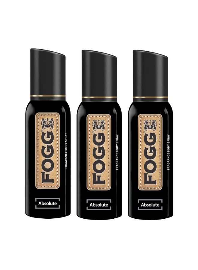 Fogg Deo (Absolute) Fragrance Body Spray 150ml X 3Pcs - Image 1