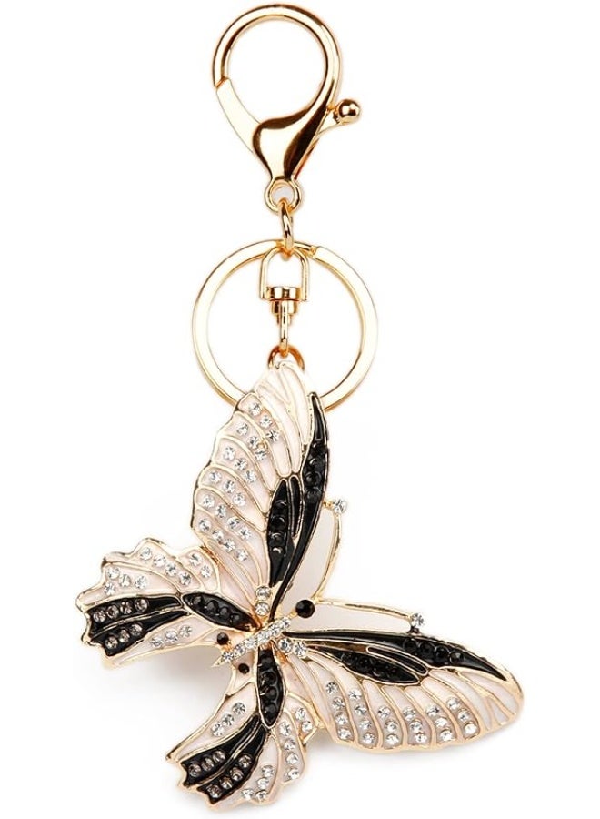 Lucky Butterfly Colorful Opal Rhinestone Plating Women Car/Bag Keychain Purse Charm - Image 1