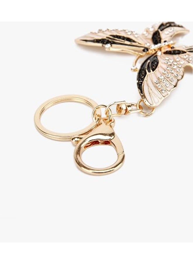 Lucky Butterfly Colorful Opal Rhinestone Plating Women Car/Bag Keychain Purse Charm - Image 5