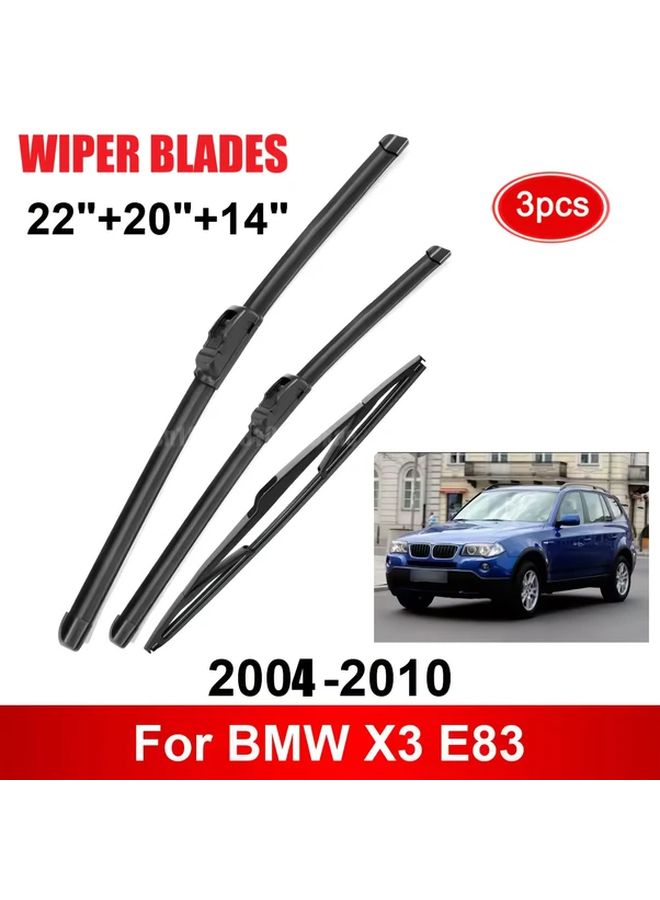 شفرات مساحات الزجاج الأمامي والخلفي لسيارات BMW X3 E83 موديلات 2004، 2005، 2006، 2007، 2008، 2009، 2010 - Image 1