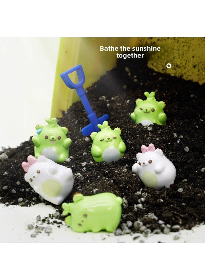 Budding Bear Mengmeng Grain Blind Box Cute Garden Basin Creative Desktop Small Ornaments Trendy Play Hand-made Birthday Gift Toys-Color:Single Blind Box (please Take 10 Pieces For The Whole Box)  - Image 3