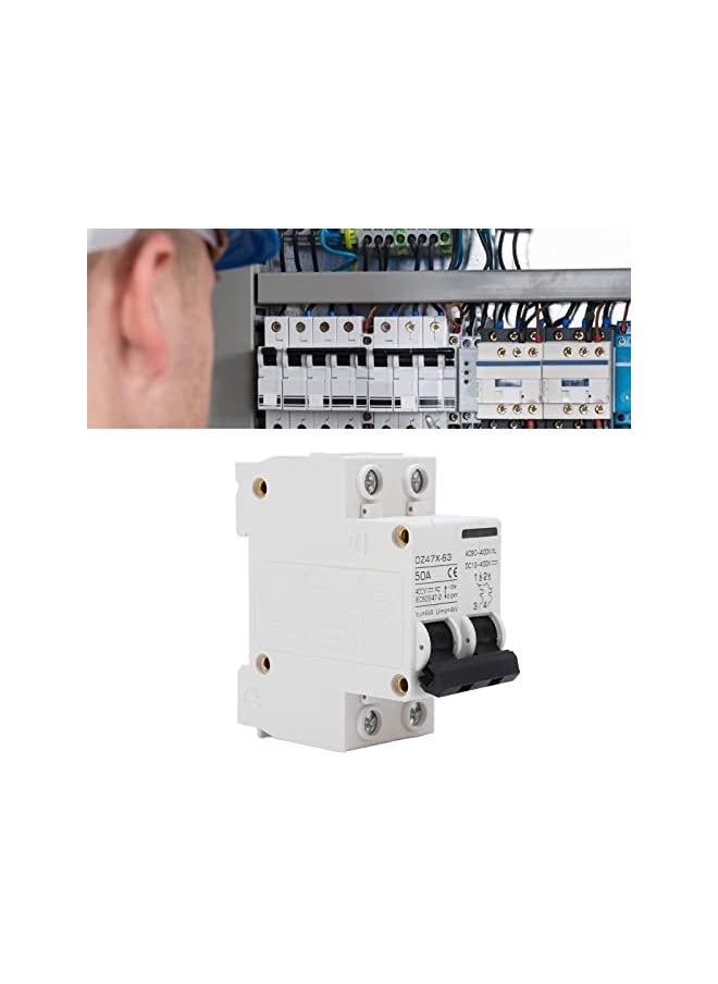 PROMASS promass 50A 400V AC DC Circuit Breakers, 2P 4KA Breaking Capacity Electromagnetic Tripping Circuit Breaker Fit for Solar Panel PV System, 35mm DIN Rail Installation Safety Circuit Breaker  - Image 5