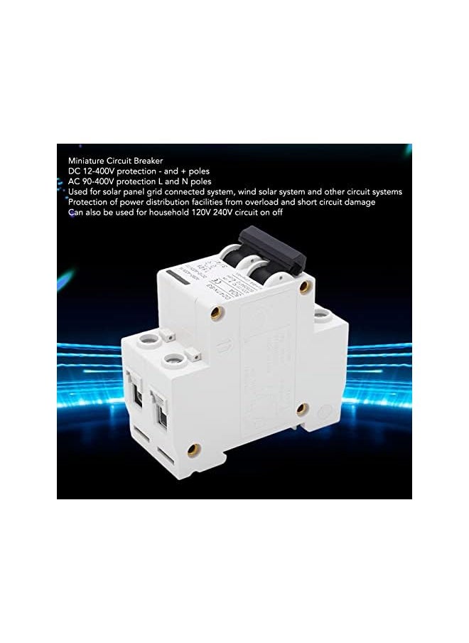 PROMASS promass 50A 400V AC DC Circuit Breakers, 2P 4KA Breaking Capacity Electromagnetic Tripping Circuit Breaker Fit for Solar Panel PV System, 35mm DIN Rail Installation Safety Circuit Breaker  - Image 4