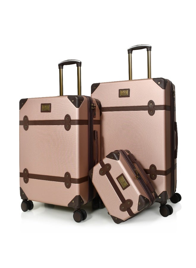 MORANO 5-Piece Luggage Trolley Bag Set Rose Gold - Image 4