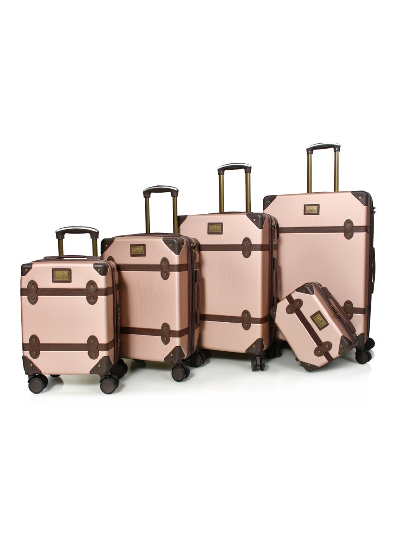 MORANO 5-Piece Luggage Trolley Bag Set Rose Gold - Image 2